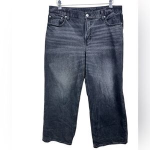 American Eagle Washed Black Curvy Stovepipe Jeans Womens 14 Short